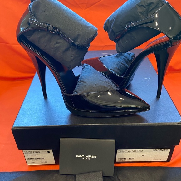 Only worn once Black Saint Laurent Zizi Patent Pumps - Picture 3 of 6